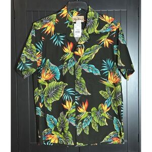 Blue‎ Hawaii Hawaiian Shirt Mens Size S Tropical Floral Button Front NWT